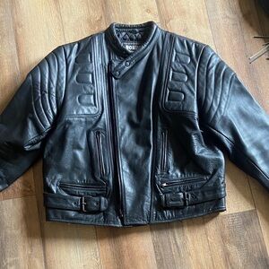 Black Leather Bomber Jacket